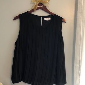 Black bubble pleated CK Top